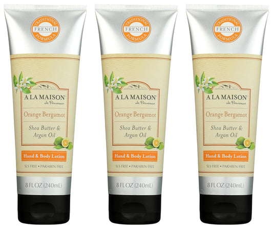 A La Maison Orange Bergamot Body Lotion bottle for hydrating skin with a light, non-greasy feel.