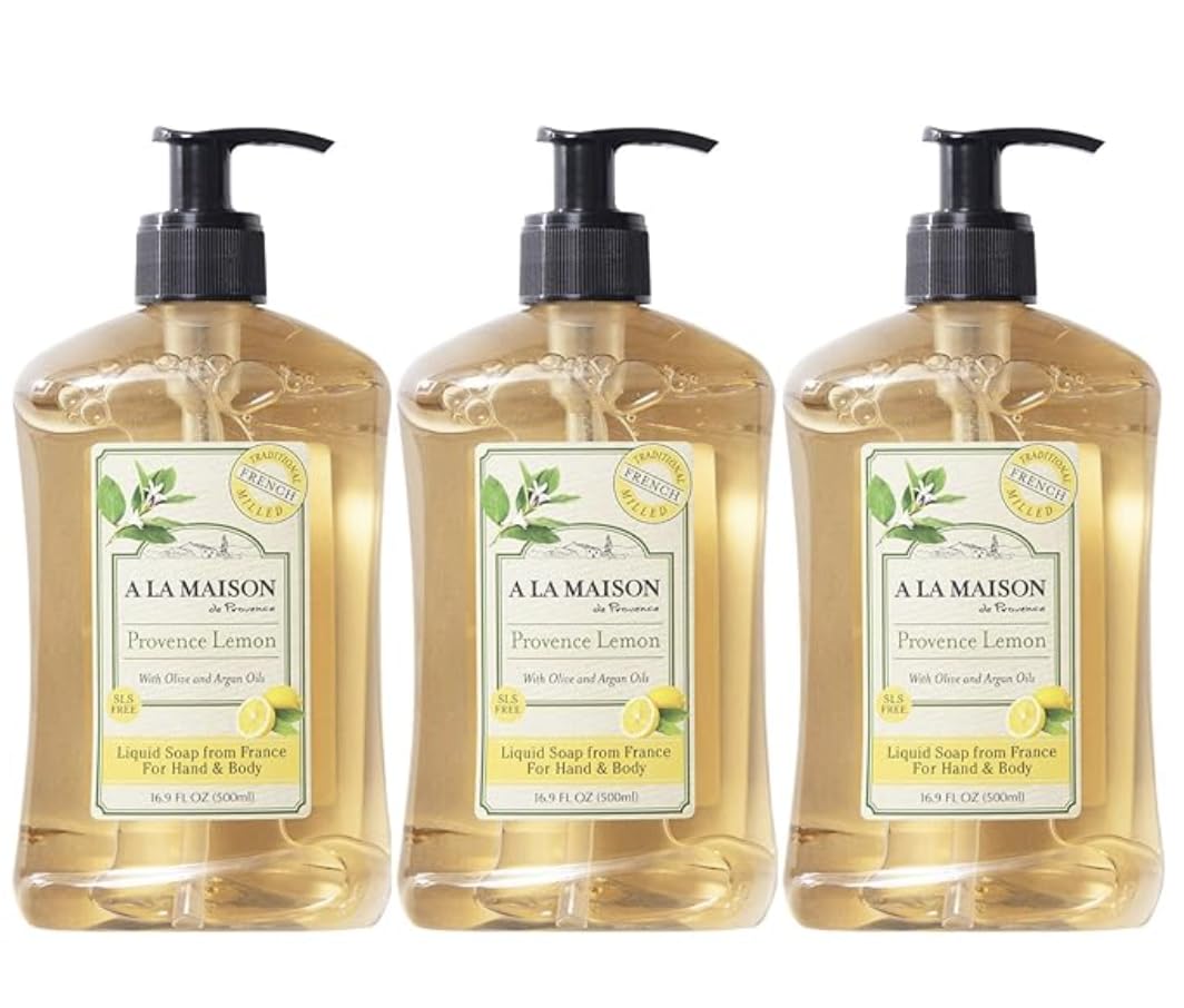 A LA MAISON Provence Lemon hand soap bottle with gentle cleansing from natural oils