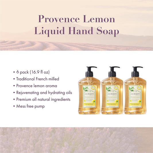 A LA MAISON Provence Lemon label closeup highlights authentic craftsmanship and citrus freshness.