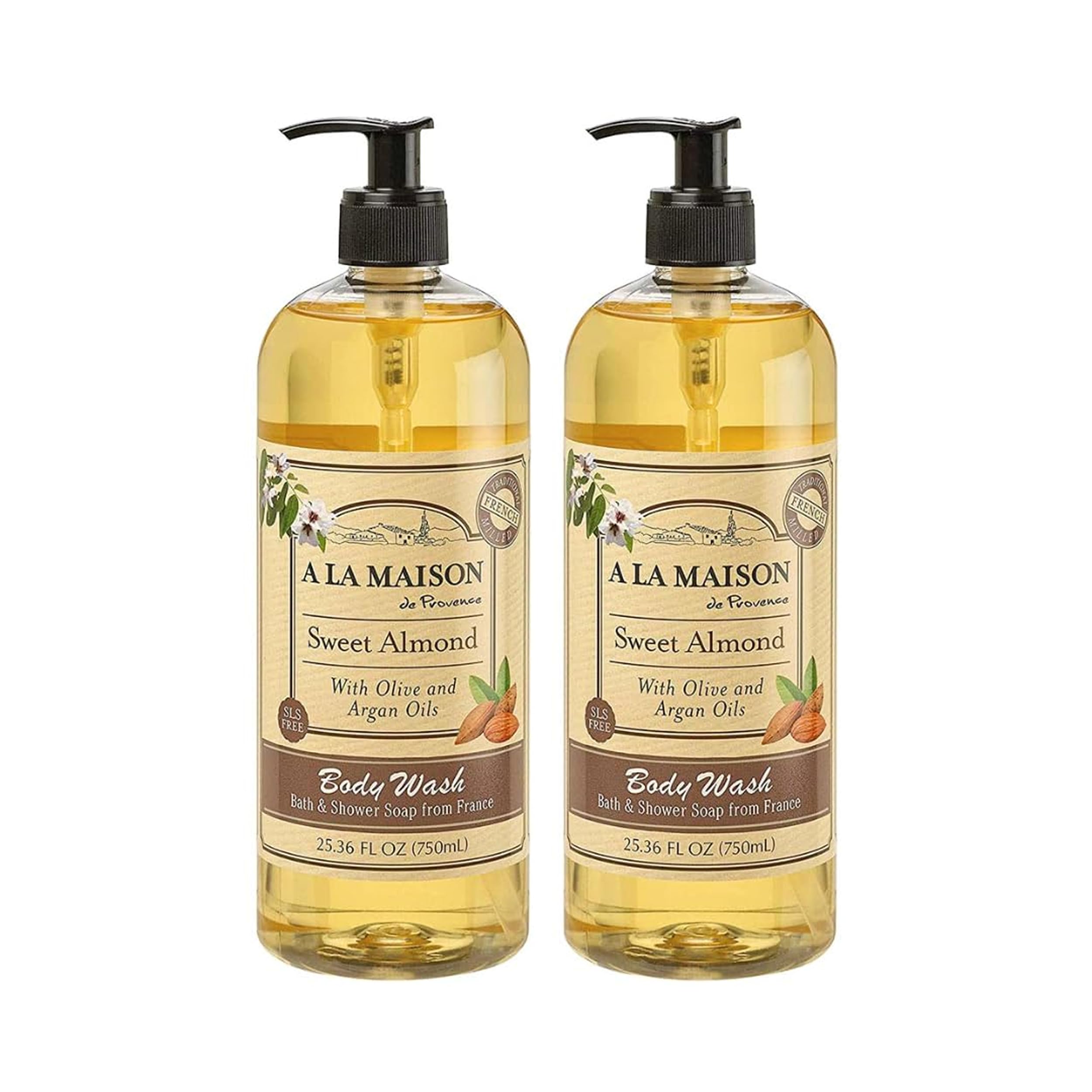 A LA MAISON Sweet Almond liquid bottle front for daily hydrating cleanse