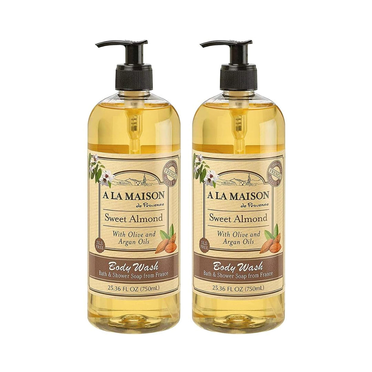 A LA MAISON Sweet Almond liquid bottle front for daily hydrating cleanse