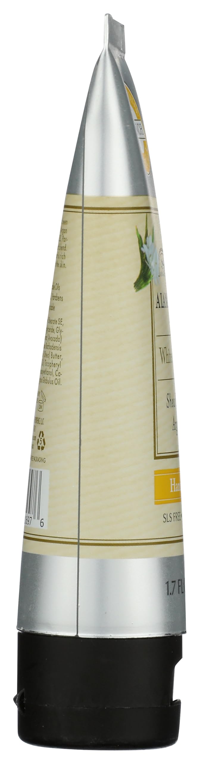 A LA MAISON White Ginger Hand Cream cap demonstrates convenient, travel-friendly packaging.