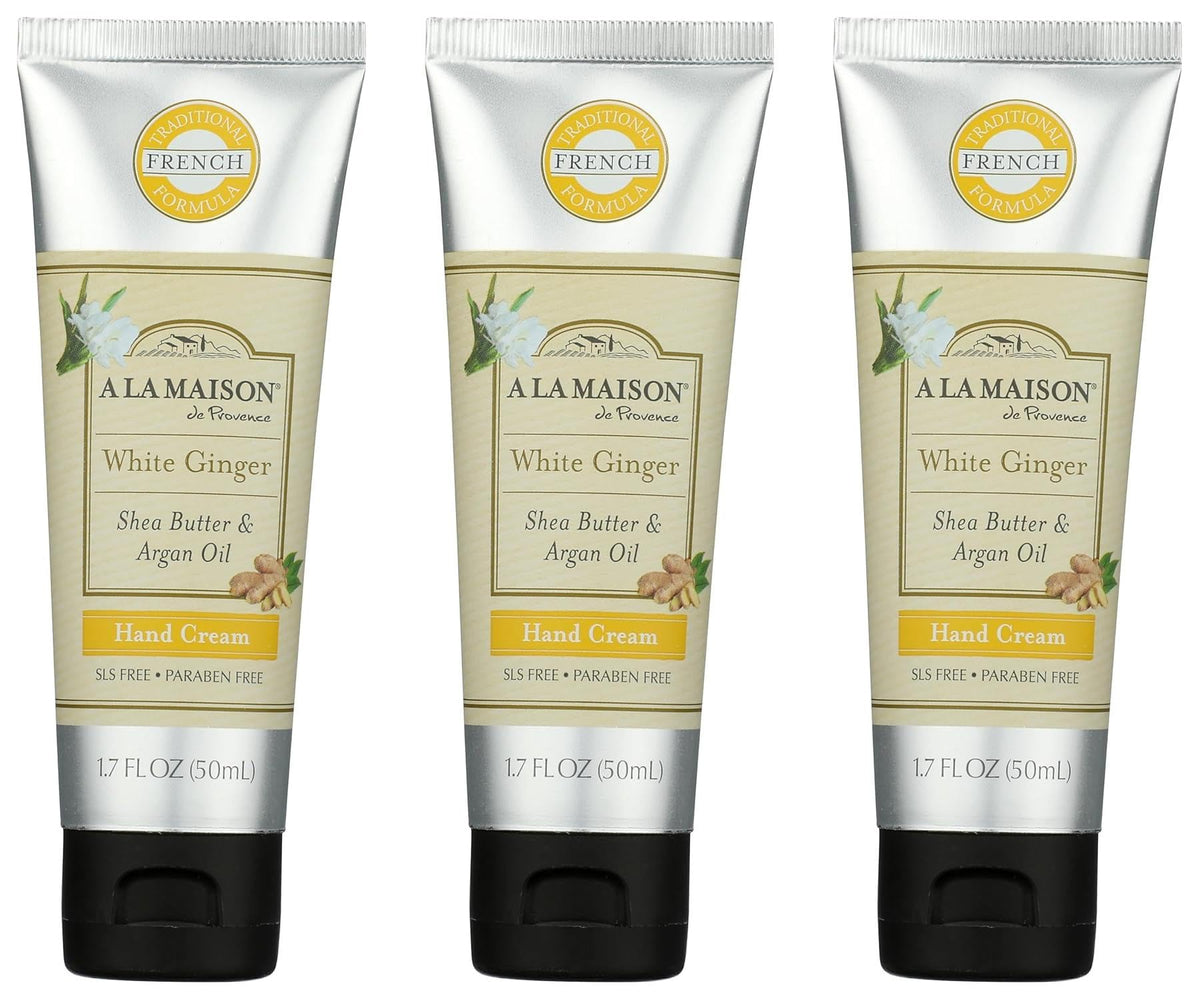 A La Maison White Ginger Hand Cream on smooth, hydrated hands with quick absorption.