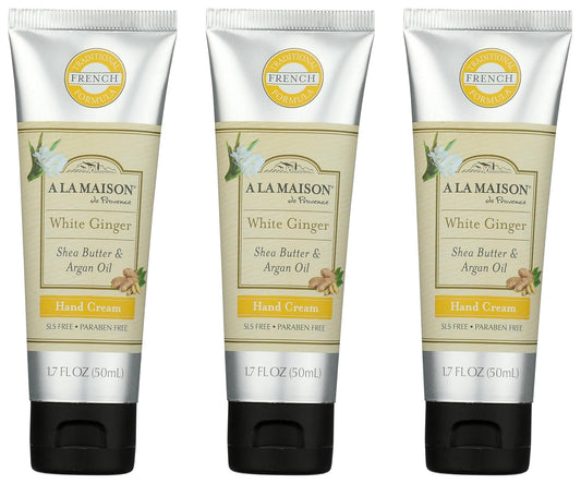 A La Maison White Ginger Hand Cream on smooth, hydrated hands with quick absorption.