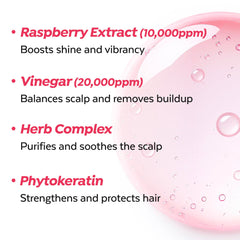 Raspberry aroma and light formula visible on the bottle.