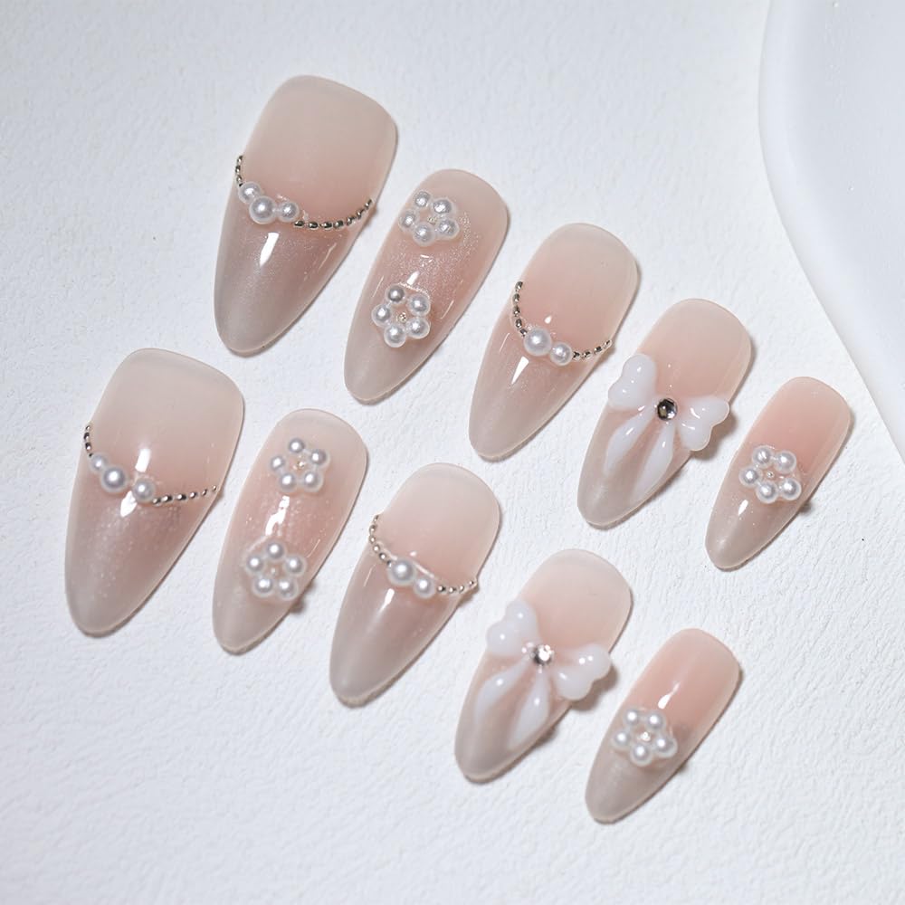 A021 10-piece set featuring pearls and 3D bow accents