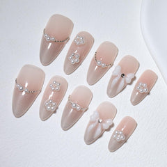 A021 10-piece set featuring pearls and 3D bow accents