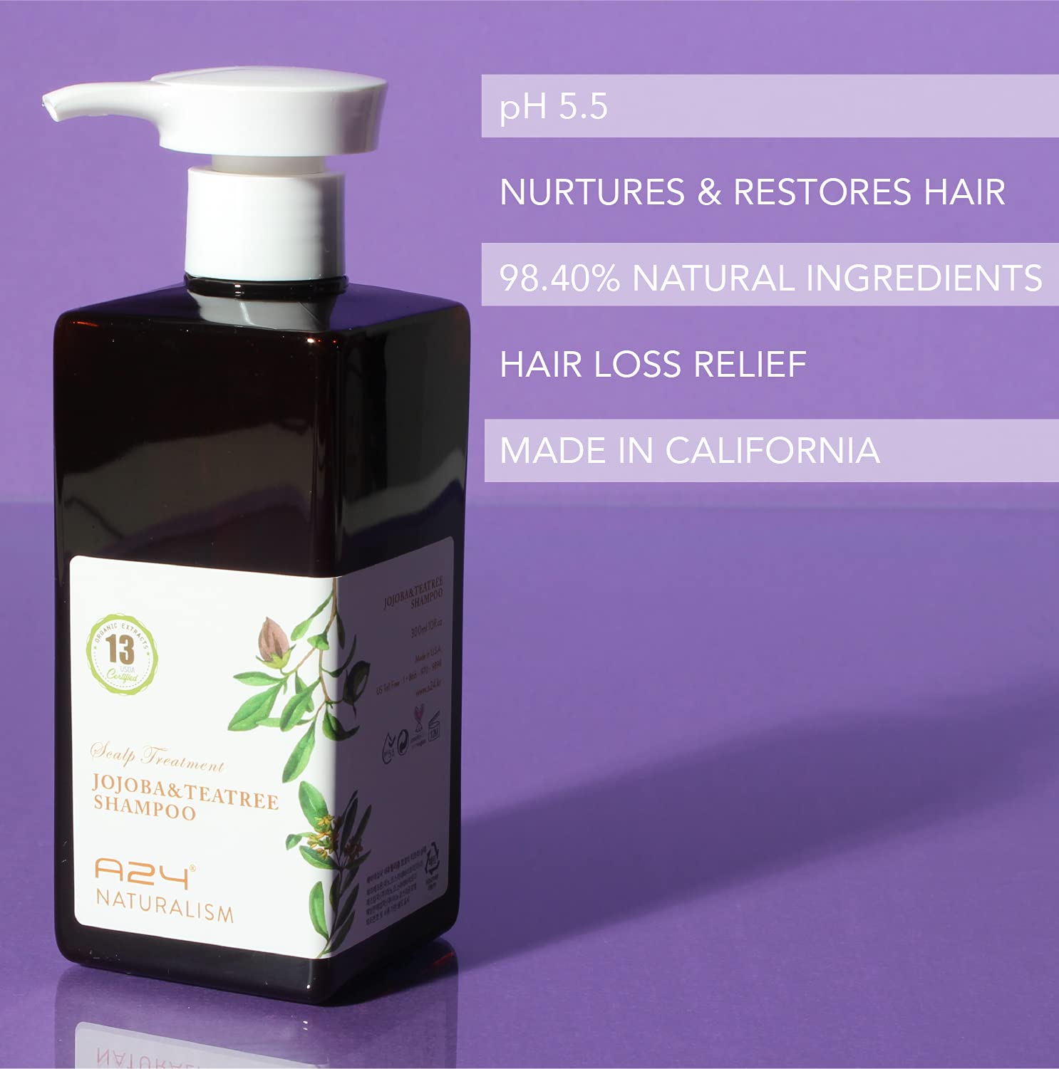 A24 Aloe vera juice base illustration emphasizing soothing formula
