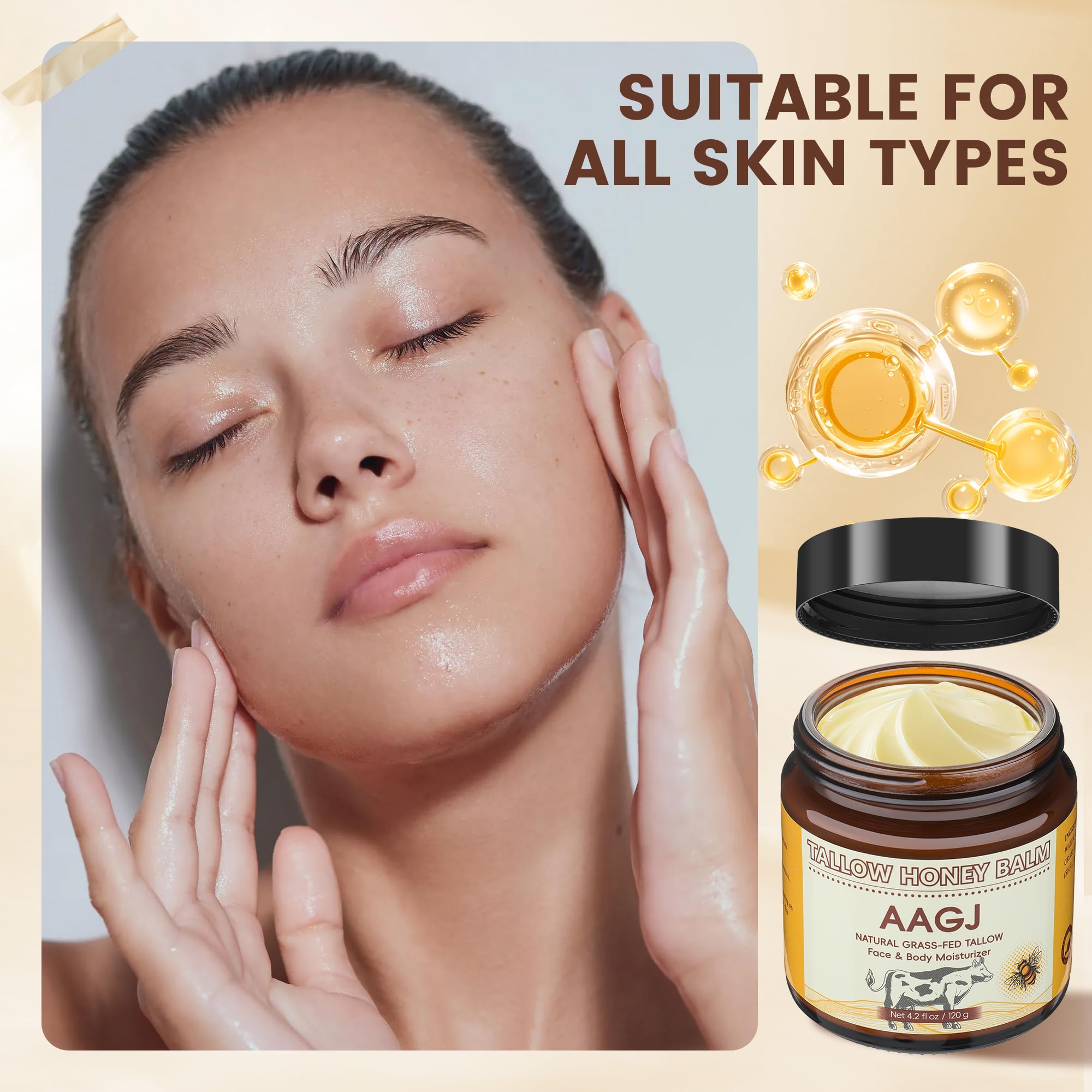 AAGJ Balm applied to face, hands, and body for versatile moisture.