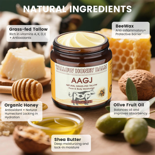 Close-up of raw honey and ingredients adding natural nourishment to the balm.