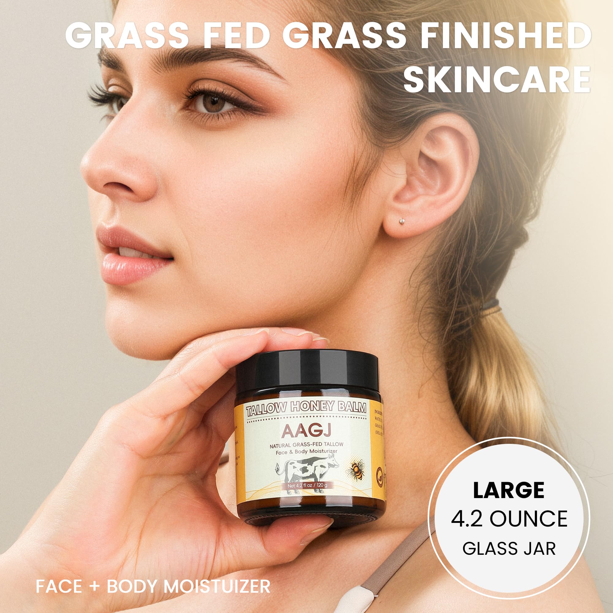 AAGJ beef tallow suitable for sensitive skin, hydrating without heaviness.