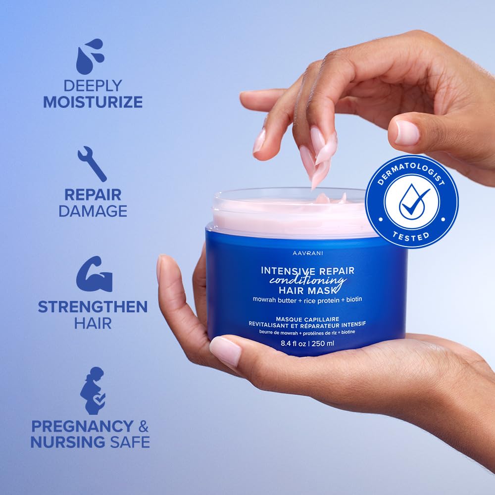 AAVRANI mask application from mid-lengths to ends for nourishing softness
