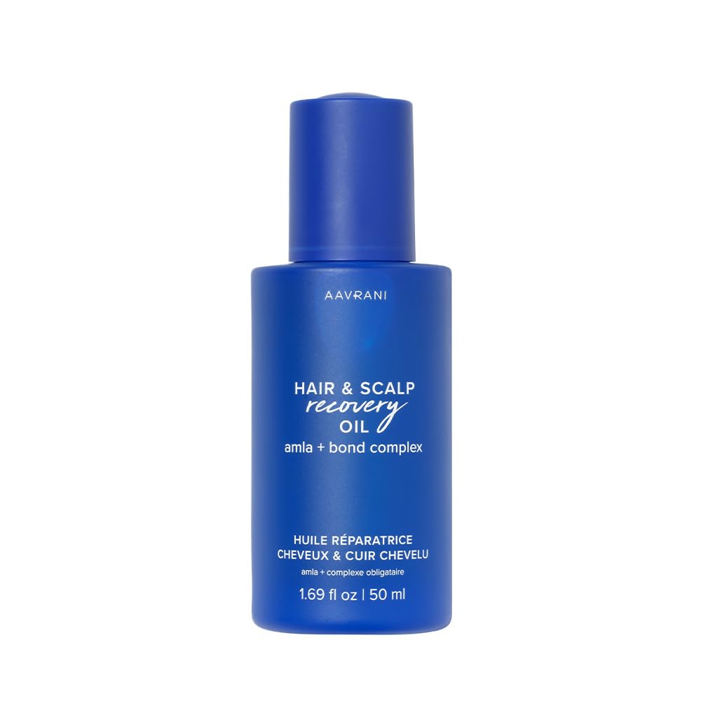 AAVRANI hair oil bottle with rosemary promotes nourished scalp and smoother hair