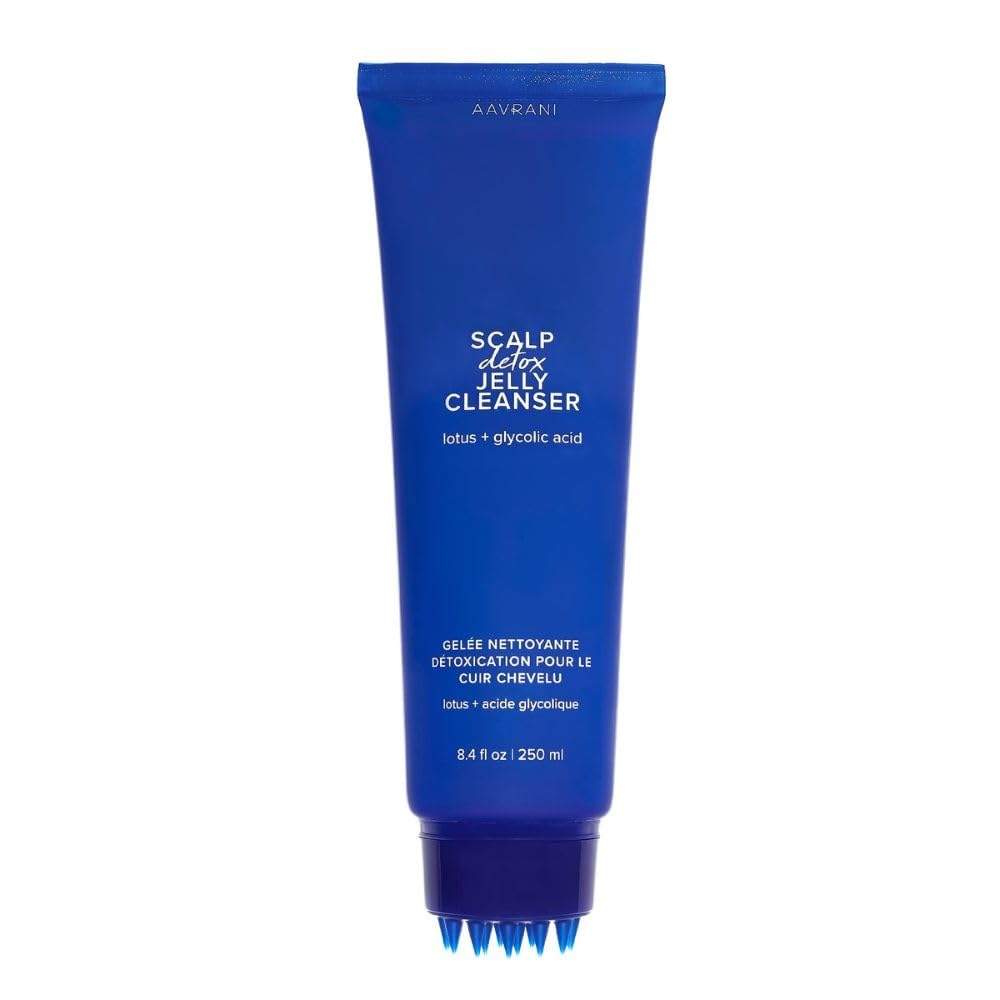 AAVRANI Scalp Detox Jelly Cleanser bottle front highlights color-safe formula.