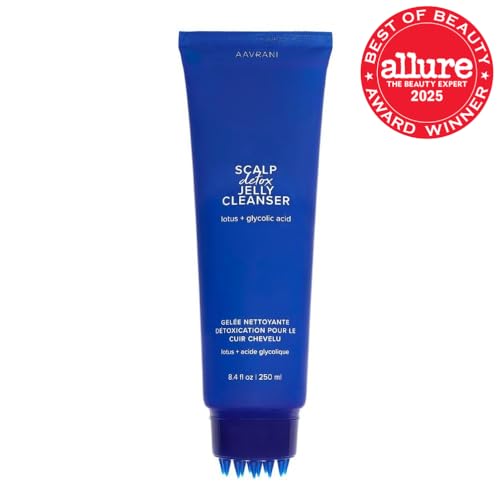 AAVRANI Scalp Detox Jelly Cleanser texture close-up emphasizes the jelly texture.