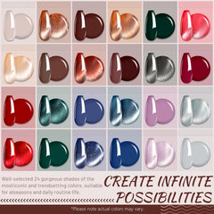ABAC magnetic winter shades Chestnut Red and Emerald Shimmer for festive looks.
