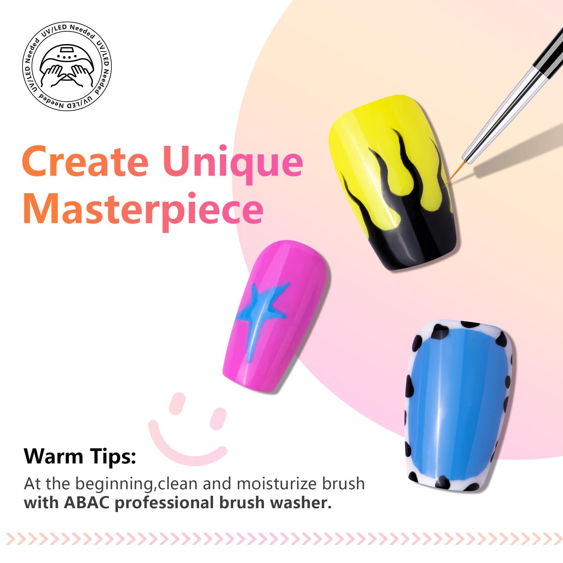 ABAC ombre art and stamping swatches show crisp transfer and gradients