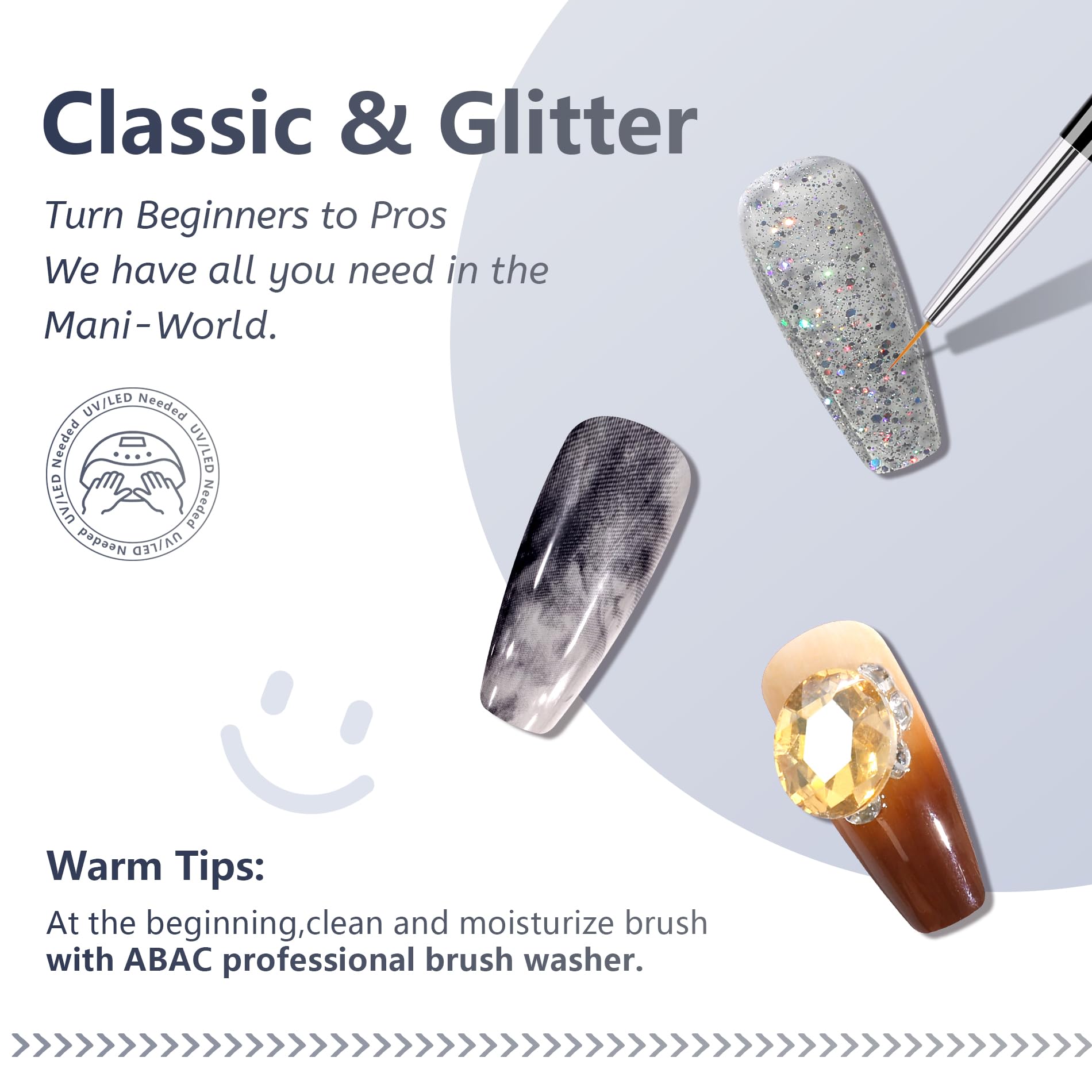 ABAC Ombre gradient swirls demonstrate seamless blending of colors.