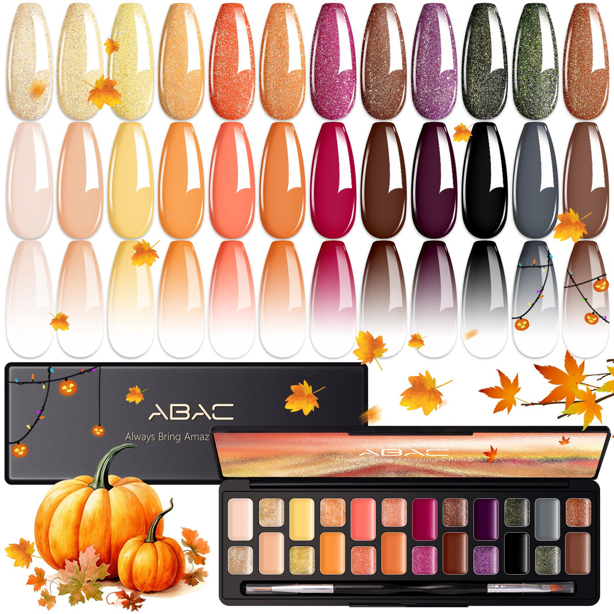 ABAC orange solid gel nail polish for vibrant color at home or on the go