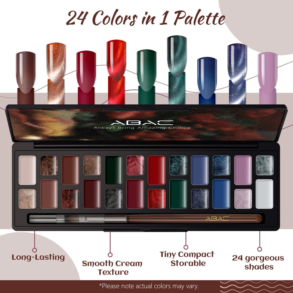 ABAC creamy, high-pigment formula enables easy mixing and gradients.