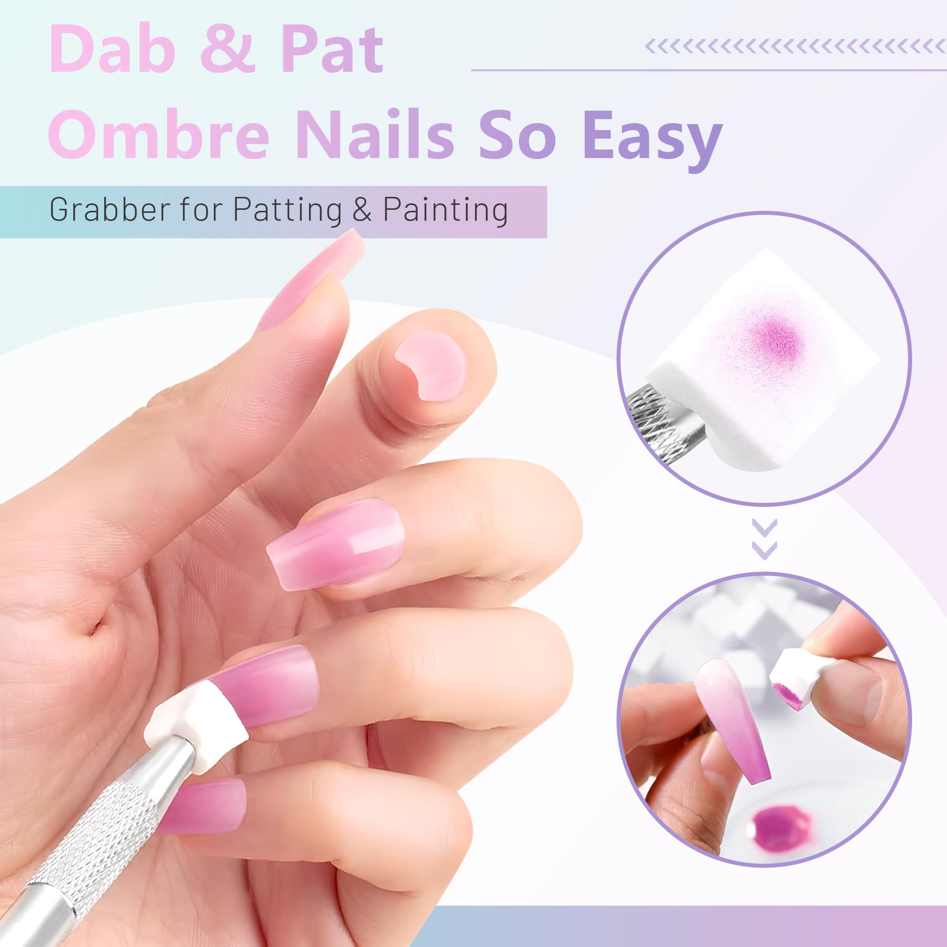 ABAC Pastel Shimmer detachable pro brush ready for precise nail art on palette