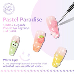 ABAC Pastel Shimmer gel polish on stamping and ombre artwork example