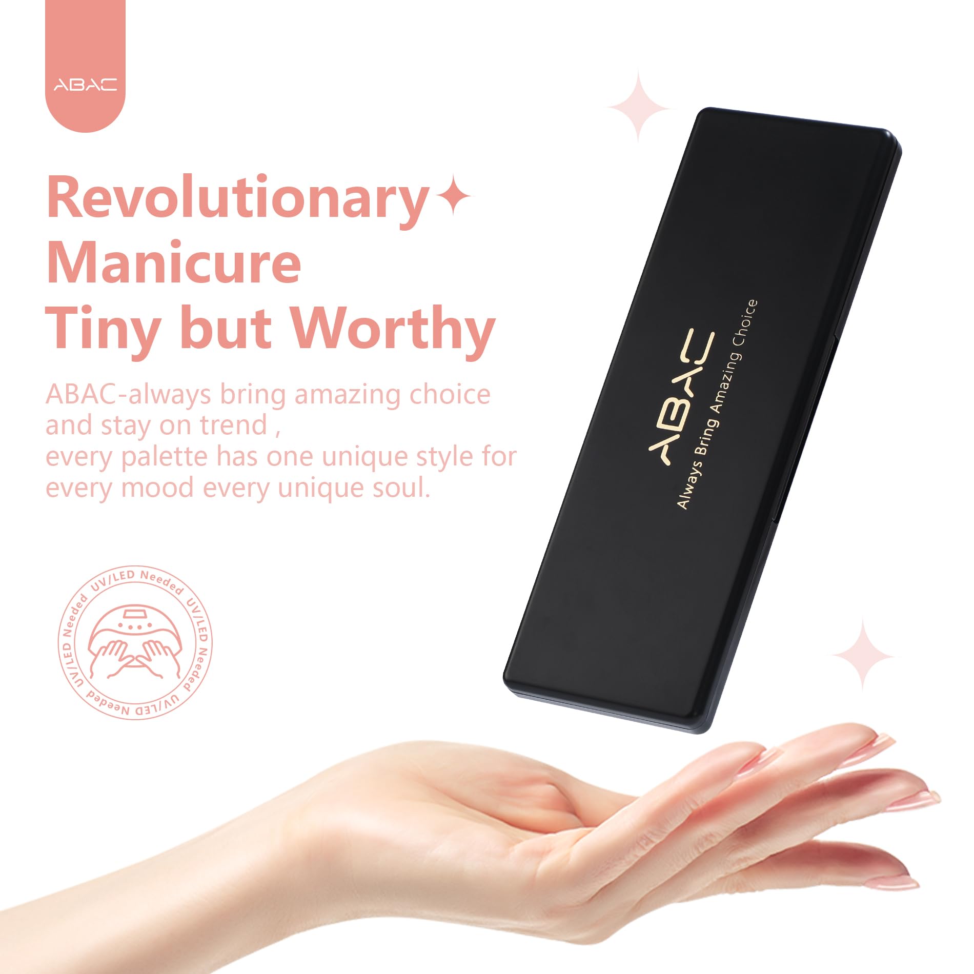 ABAC self-leveling, buttery gel application for smooth nails.