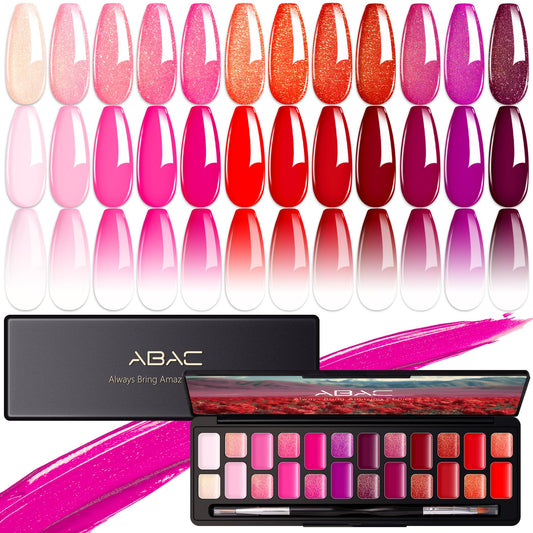 ABAC Solid Gel Nail Polish 24-color palette for precise color selection and stunning nails.