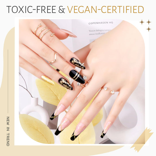 ABAC Solid Gel Nail Polish Set black glitter bottle shows bold, long-lasting sparkle.