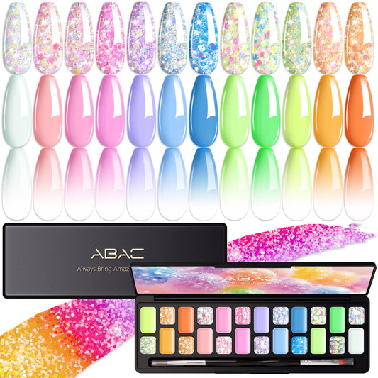 ABAC Solid Gel Polish Ombre Kit—vibrant gradients for salon or home nails