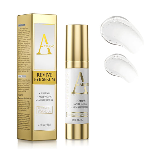 Abarno hydrating eye serum application showing lightweight texture for daily use