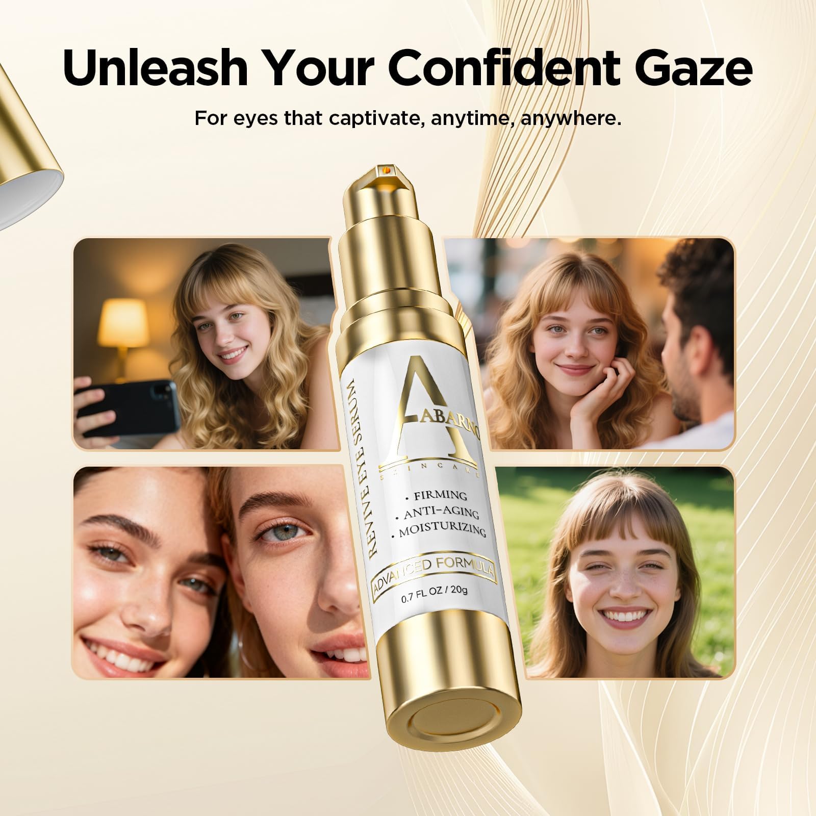 Abarno lightweight eye serum absorbs quickly around the eye area