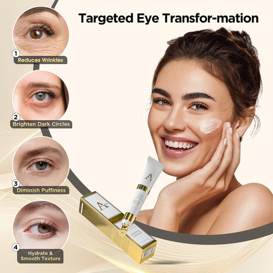 Abarno Retinol Eye Cream reduces under-eye puffiness for a brighter start