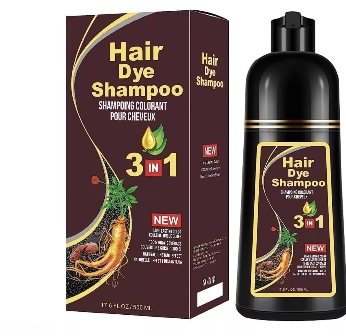 ABBASI & CO Hair Color Shampoo bottle showing ammonia-free formula for at-home gray coverage