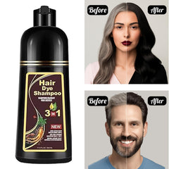 ABBASI CO hair dye shampoo applied on wet hair for quick coloring