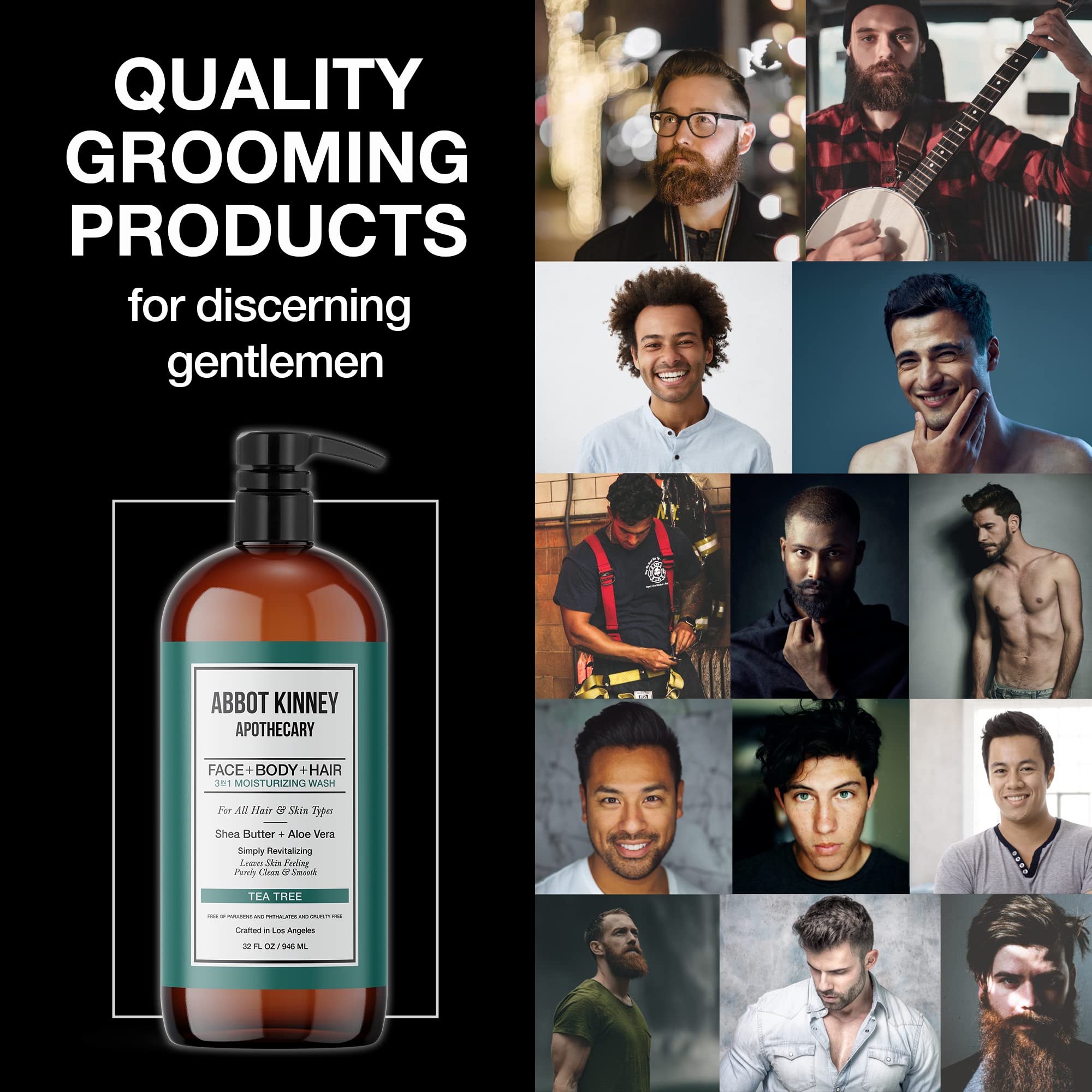 ABBOT KINNEY APOTHECARY 3-in-1 wash on hair and body for quick grooming.