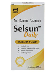 Abbott Selsun Daily safety label on pack.