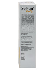 Abbott Selsun Daily shampoo bottle side view.