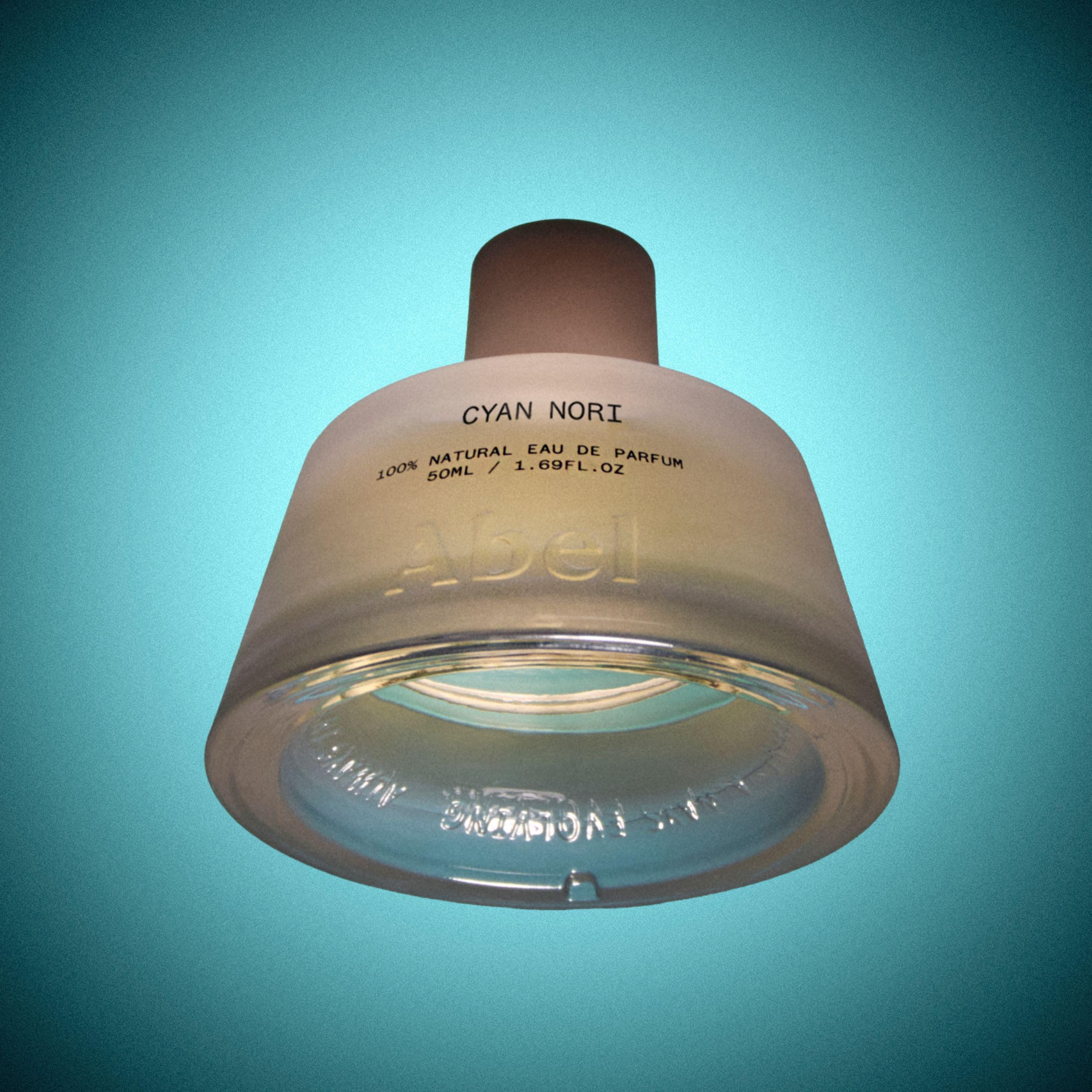 ABEL Cyan Nori EDP lifestyle image conveys fresh aquatic ambience.