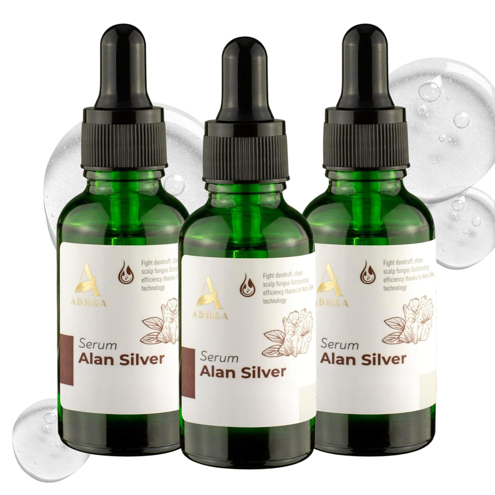 ABERA Alan Silver Serum bottle front highlighting lightweight hydration for sensitive skin