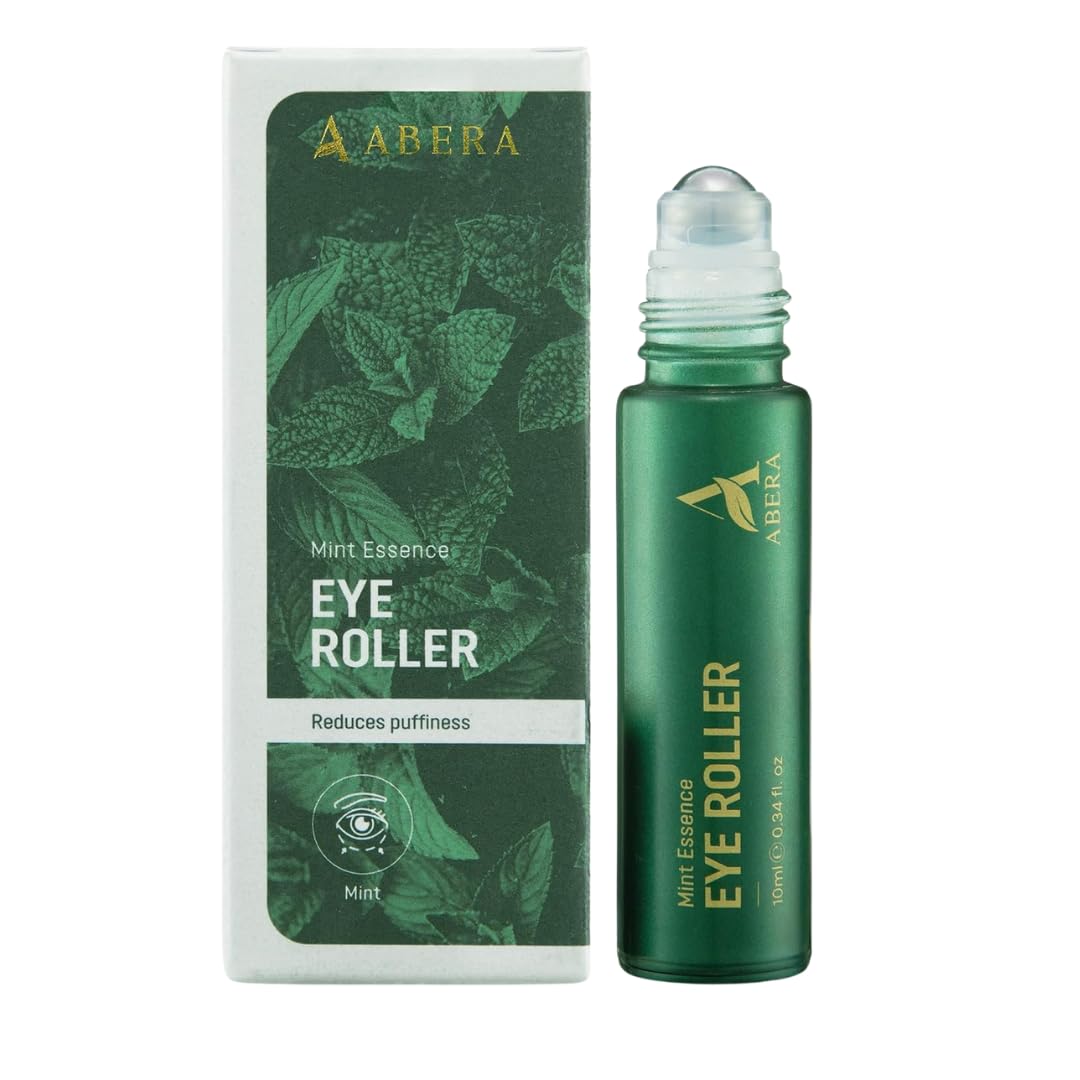 Abera Eye Roller Serum with mint cooling for refreshed under-eye area