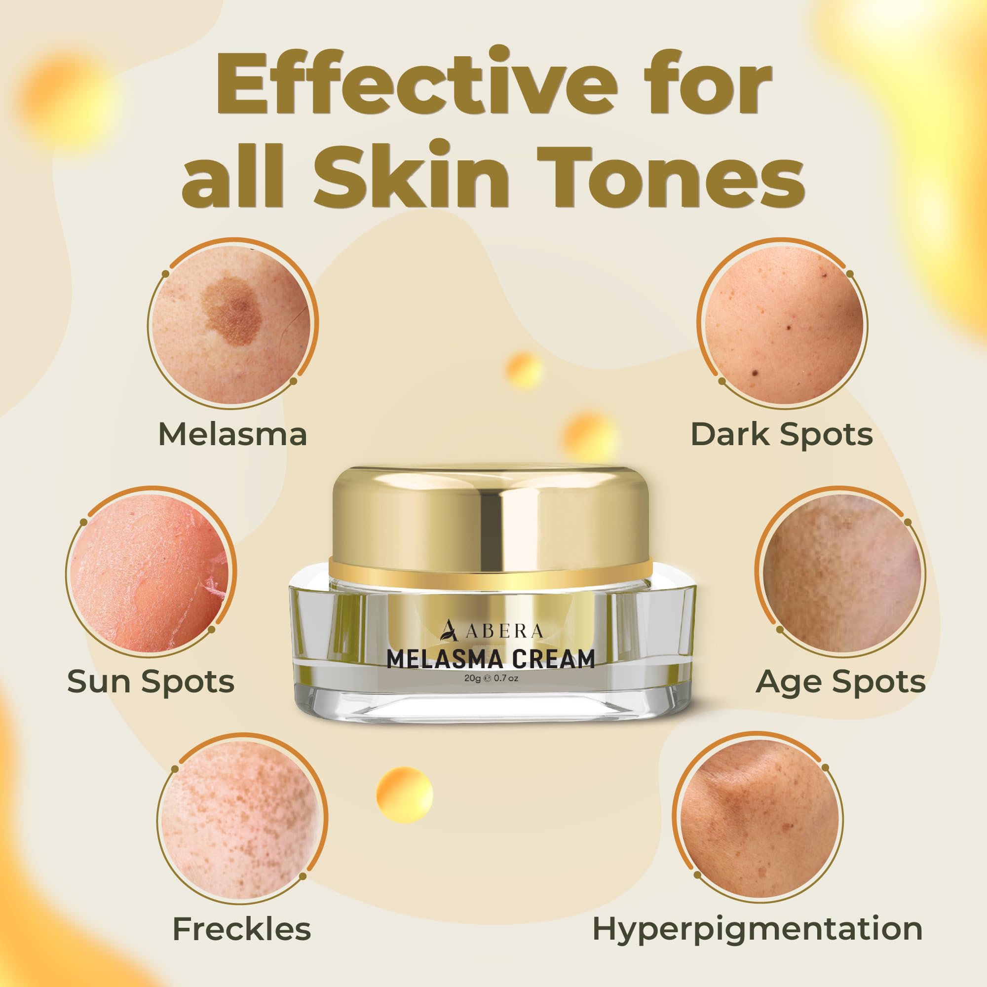 ABERA Fermented Pomegranate extract detail highlighting brightening ingredients.