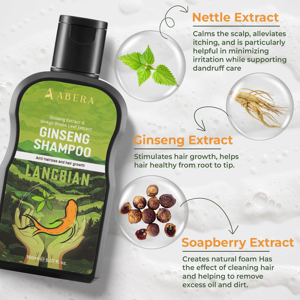 ABERA herbal cleanse shampoo lather showcases gentle cleansing for daily use.