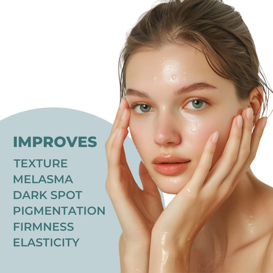 ABERA Melasma Serum being applied to the skin for daily brightening.