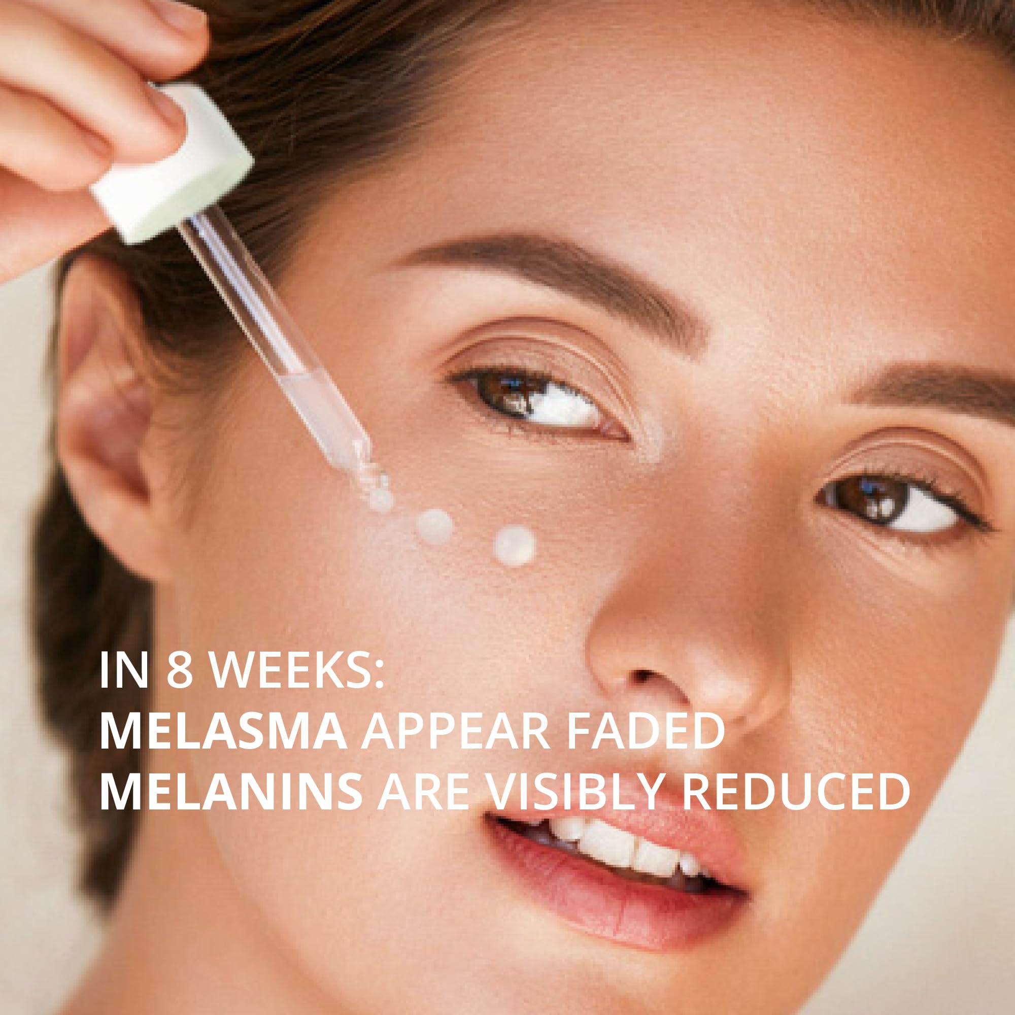Sealed Abera Melasma Serum bottle preserves potency.