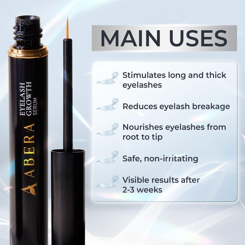 ABERA Misan serum brush-application technique demonstrated on lashes