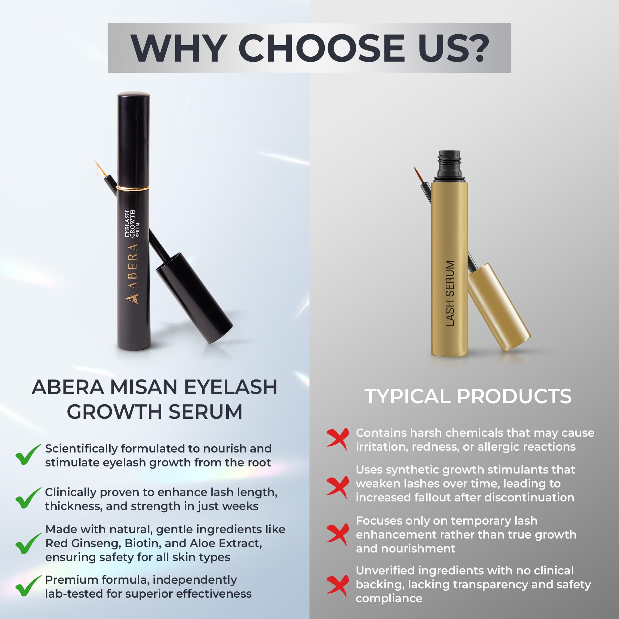 ABERA Misan serum ingredients biotin and vitamins close-up