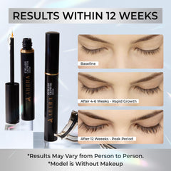 ABERA Misan serum on lashes illustrating possible fuller look