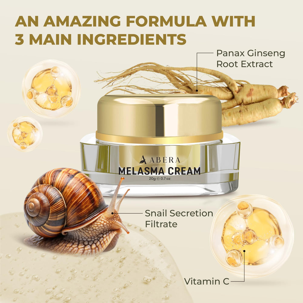 ABERA Melasma Cream application during a morning skincare routine.