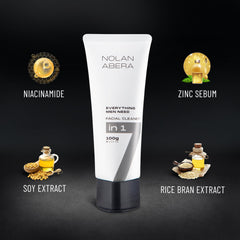 ABERA Nolan Daily Cleanser foamy lather showing creamy texture for deep cleansing
